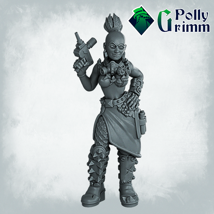 Tabletop sci-fi post apocalypse miniature. Wasteland Amazons. Doctor. NSFW version